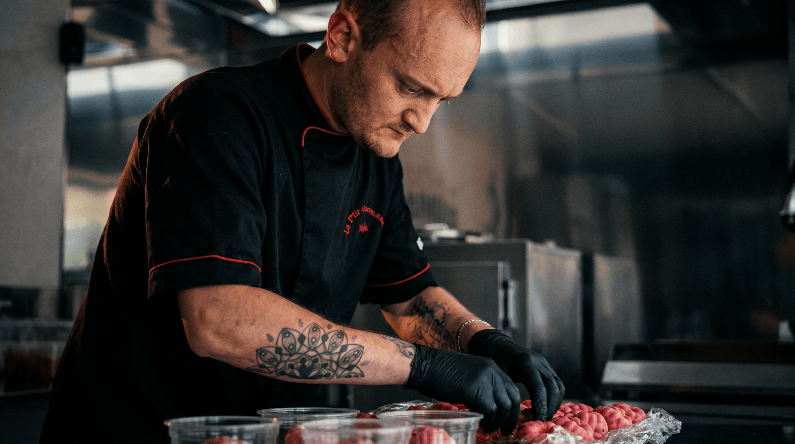 Christopher Maire, chef du P'tit Gourmand, en cuisine